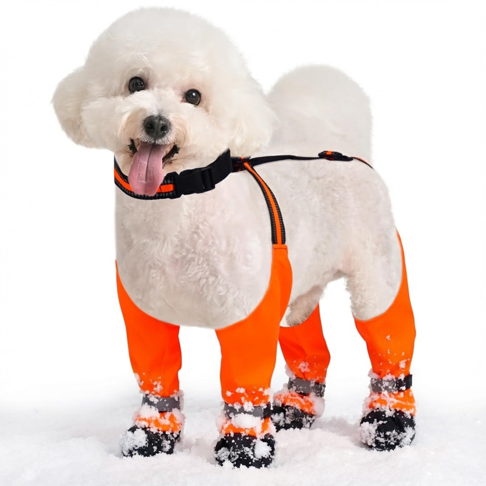 Dog Suspender Boots, Anti-Slip & Fall Waterproof Dog Shoes Leggings, Dog Paw Protector for Small Medium Dogs, Adjustable Dog Boots Pet Shoes for