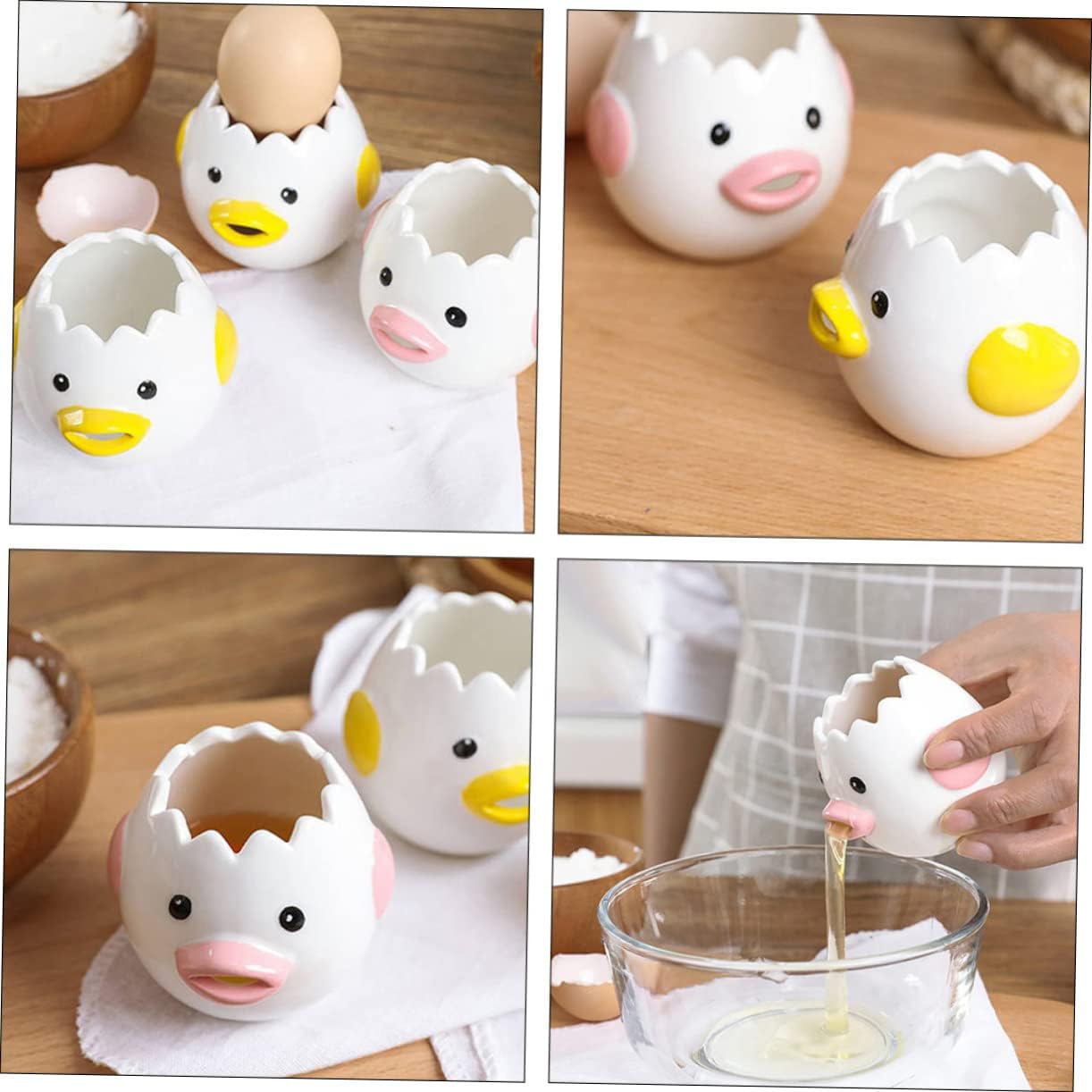 2pcs Egg Separator Yolk Extractor Ceramic Egg White Filters Household Device Accessories