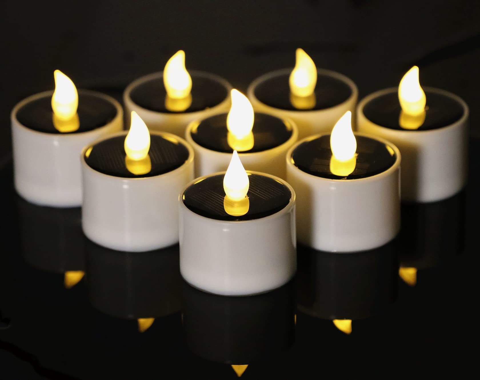 CXMYKE 4" x 10" Solar Pillar Candles Outdoor Waterproof