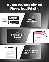 Vista 16 de Itari Impresora portátil, impresora sin tinta M08F, impresoras portátiles Bluetooth inalámbricas para viajes, compatible con impresora térmica