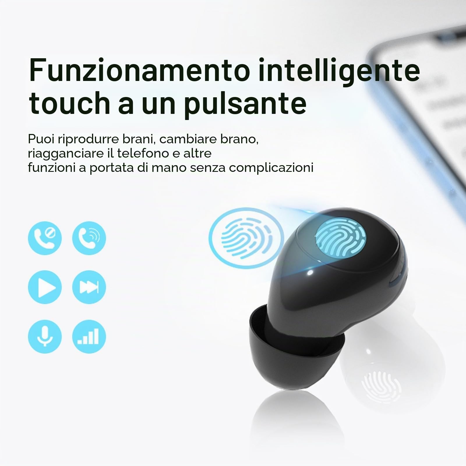 Mini auricolari invisibili senza fili Bluetooth per orecchie piccole, micro auricolari discreti di piccole dimensioni, auricolari nascosti per il lavoro, mini auricolari piccoli, invisibili, minuscoli
