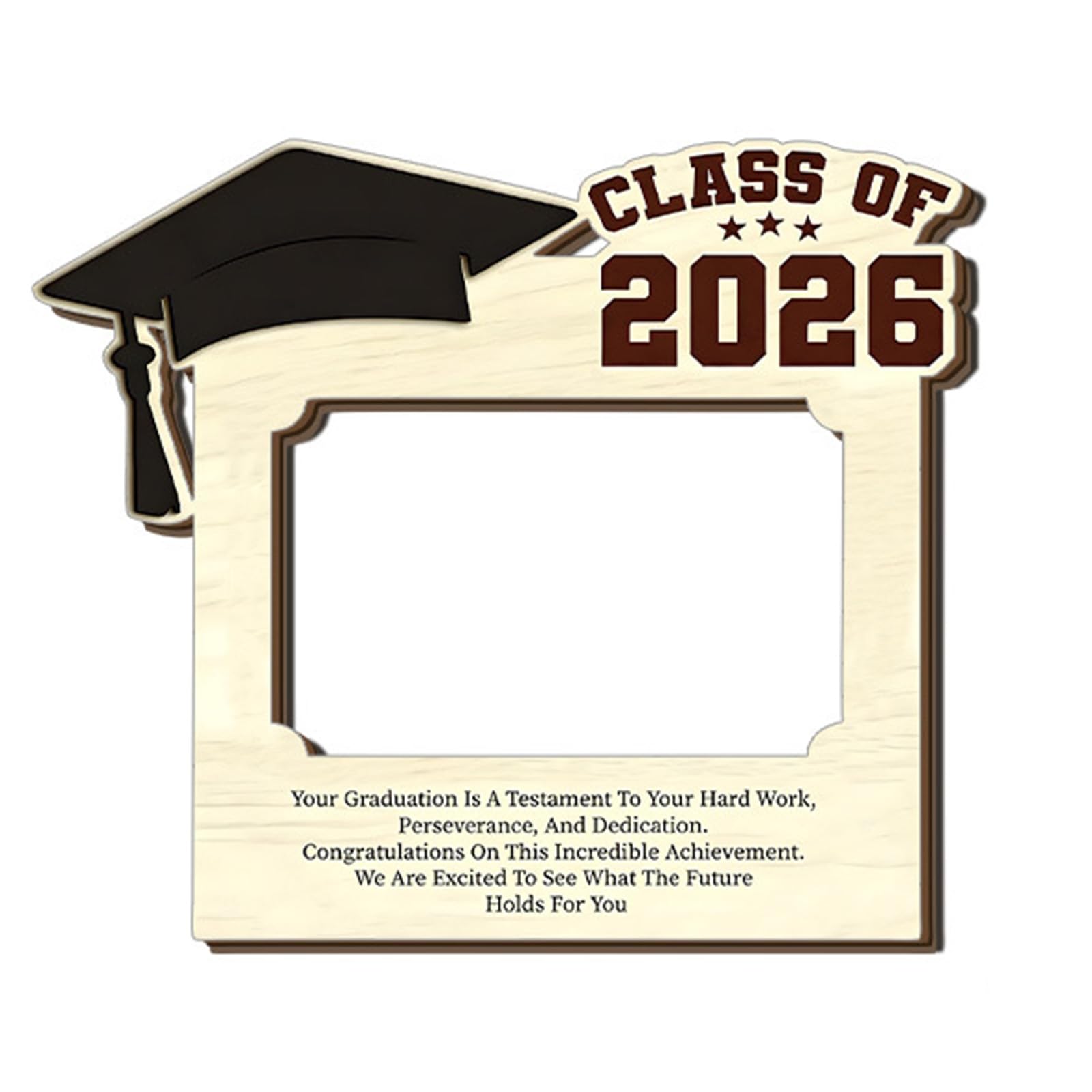 Wooden Display Frame with Multifunction Decors Styles Wall Mount Graduation Frame Easy to Use for 2026 Graduation Portrait Sustainable Wooden Photo