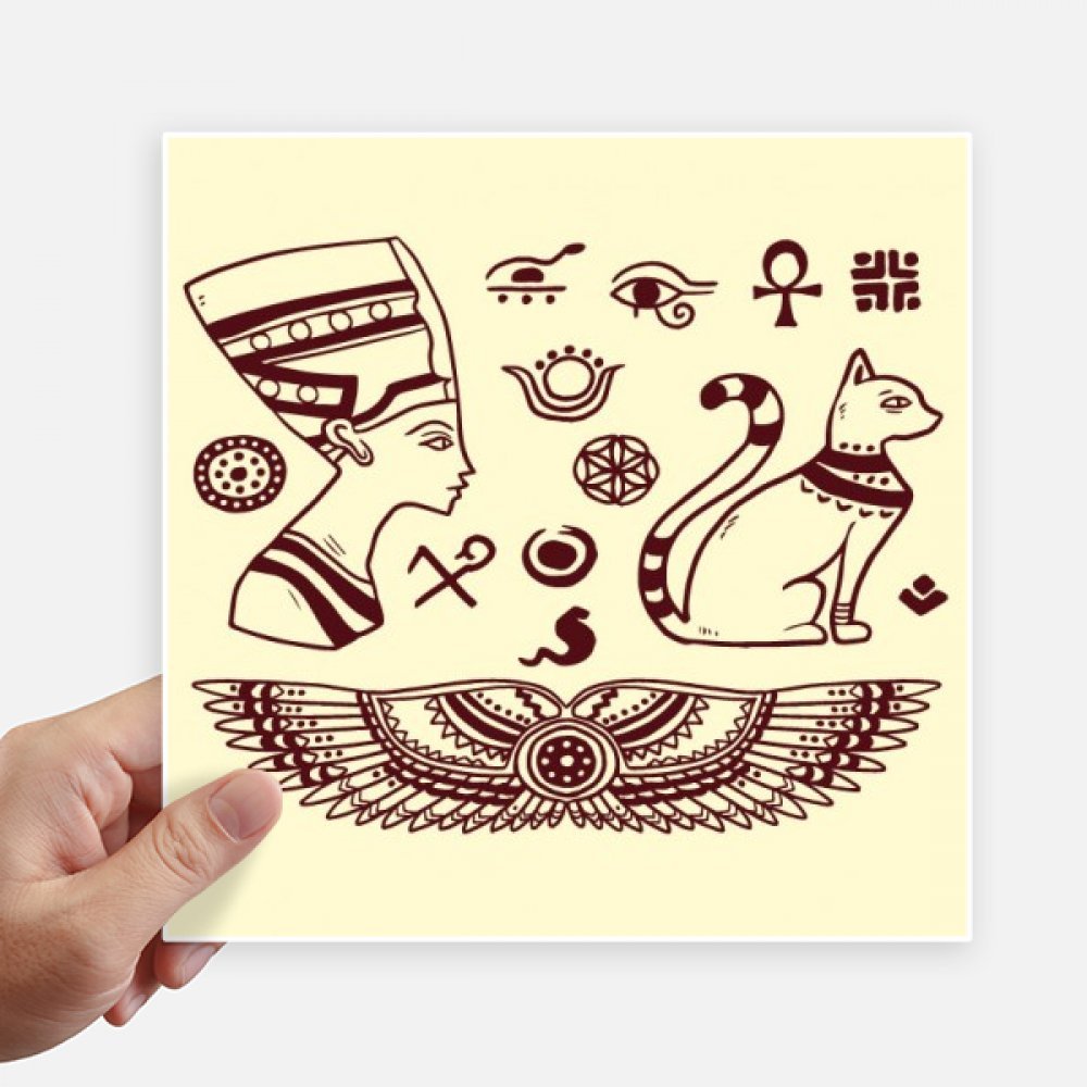 Autocollant pharaon de chat noir motif abstrait de 20 cm pour décoration murale raffinée 4 pièces