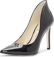 Jessica Simpson Women's Cambredge Dress Pumps - 3.9" Pointed Toe Stiletto Heels, Faux Leather Comfort for Day-to-Night Glam