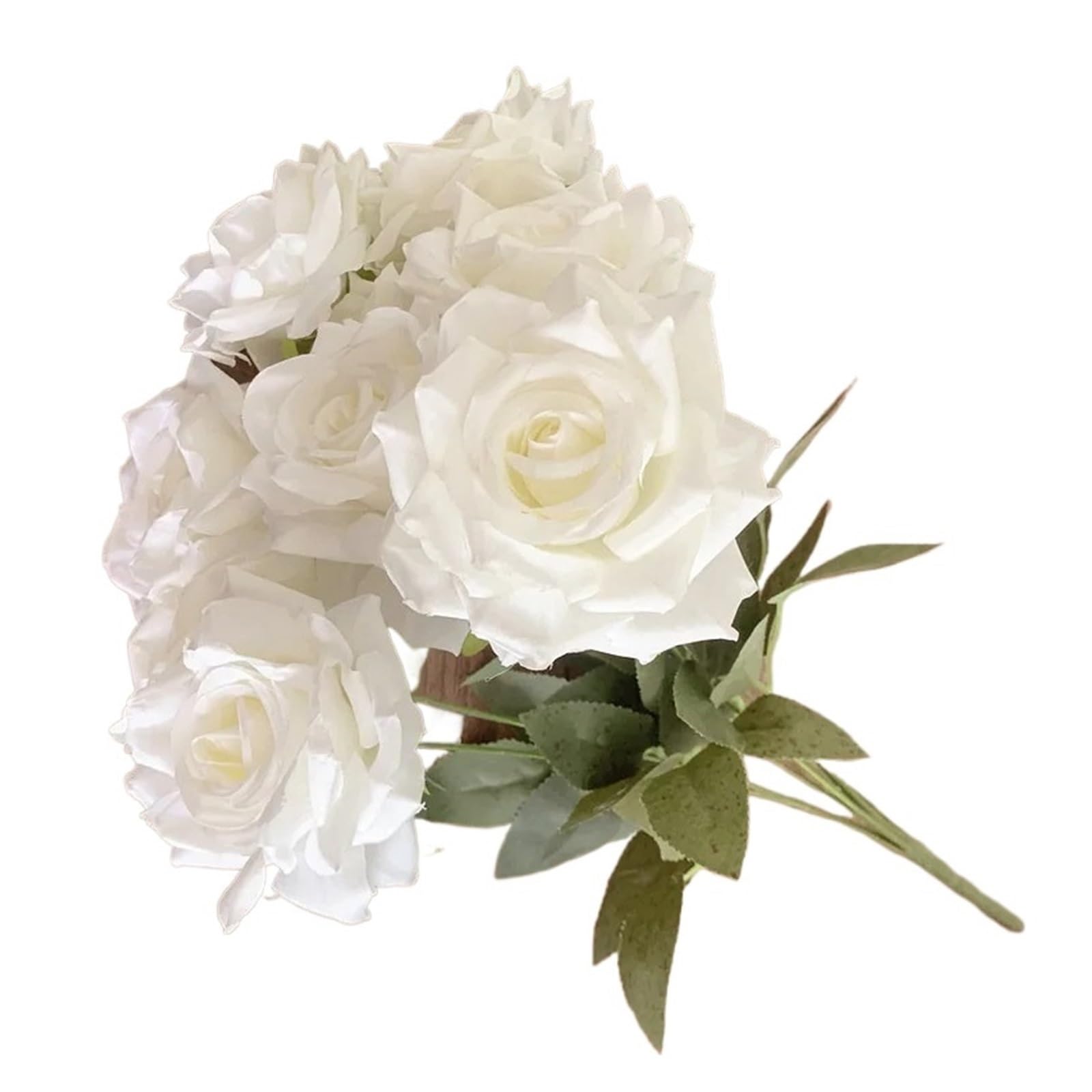 Casetlong 1PC Bouquet Artificial Flower Milk White Ivory Hite Fake Living Room Decoration Wedding(3)