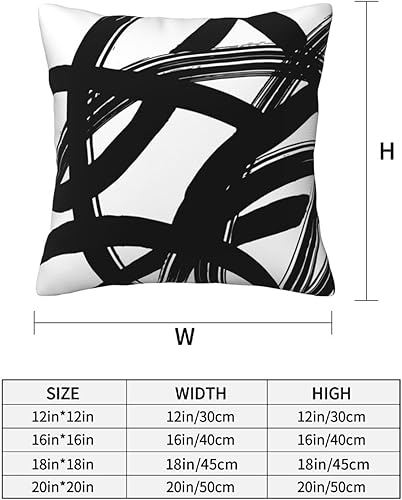 Miniatura 3 de Juego de 2 fundas de almohada de rayas blancas y negras de 18 x 18 pulgadas, fundas decorativas de arte abstracto bohemio para exteriores, fundas