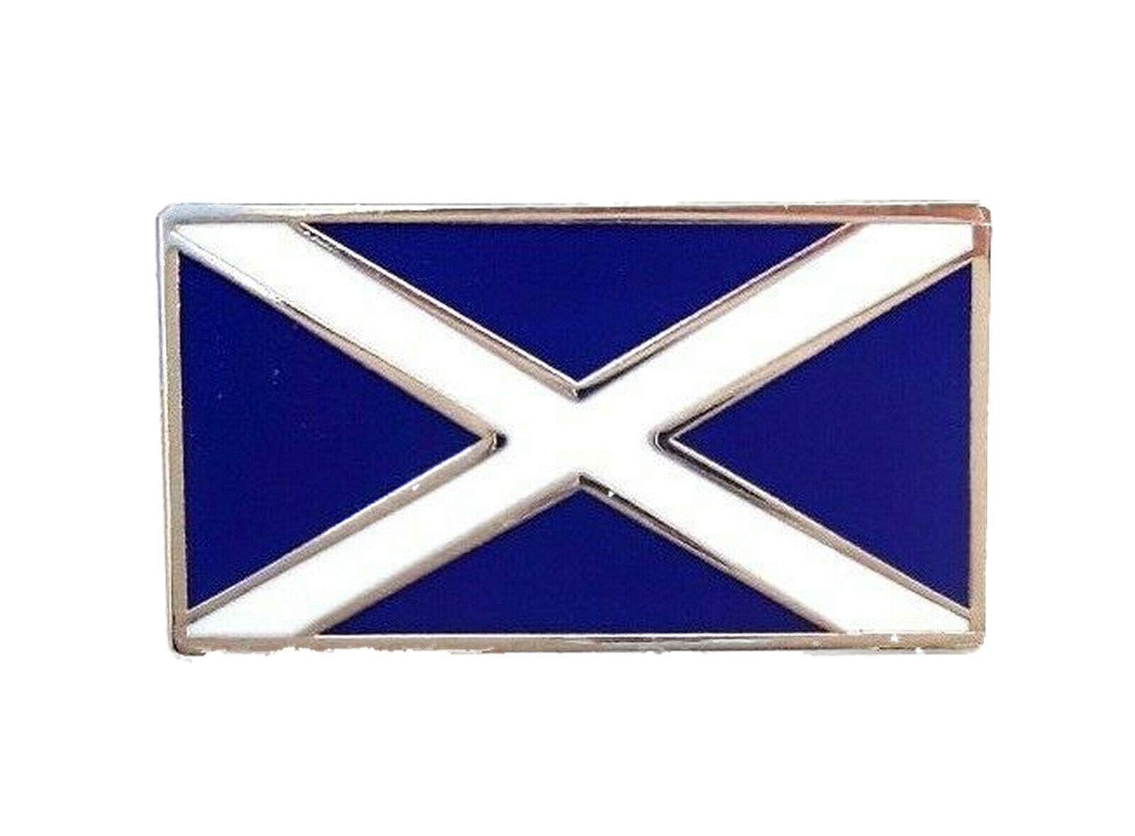 SCOTLAND SALTIRE OBLONG FLAG ENAMEL LAPEL PIN BADGE