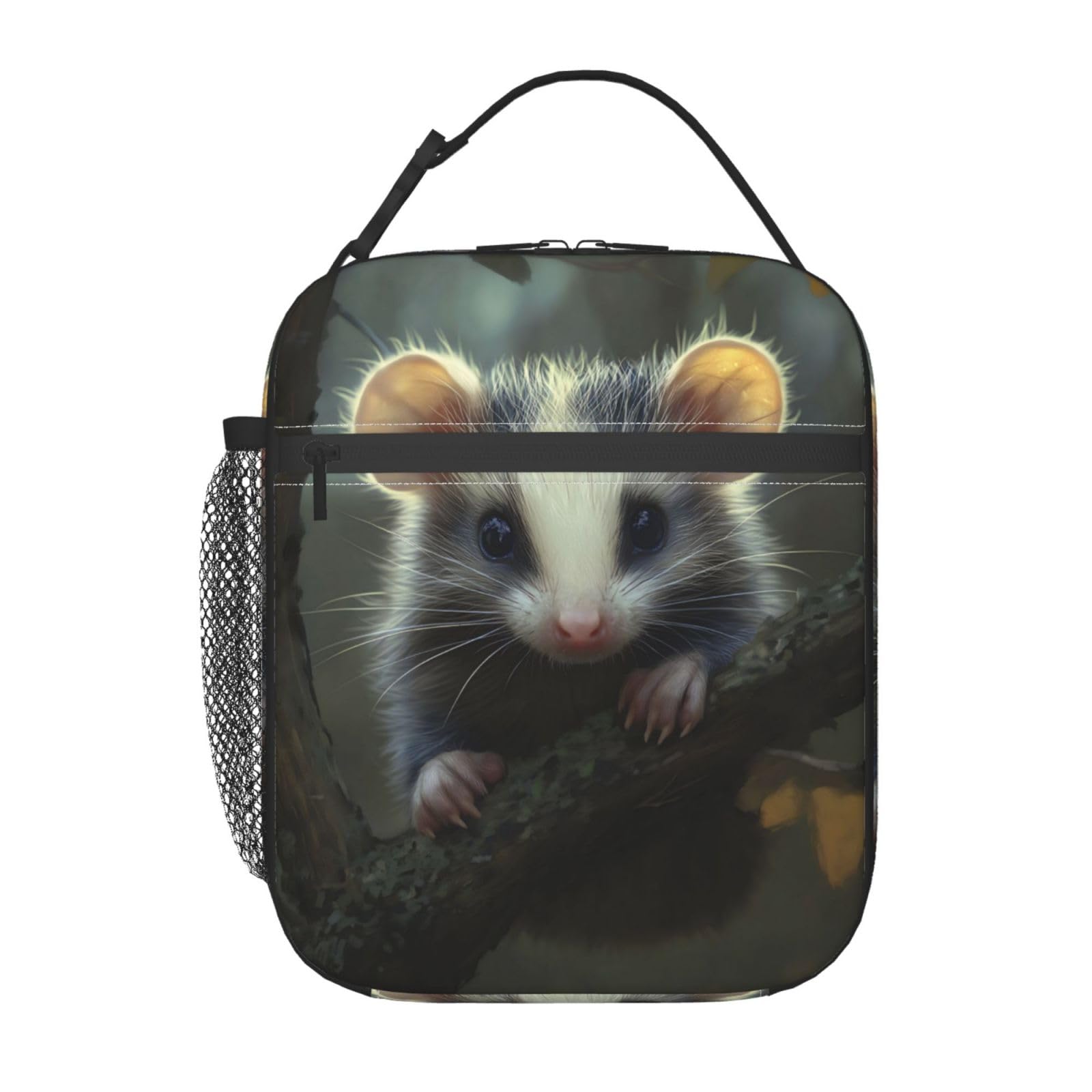 VANZEV Insulated Lunch Box for Women Men, Opossum Theme Lunch Box Reusable Portable Lunch Bag Cooler Tote Waterproof Lunch Container for Office Picnic