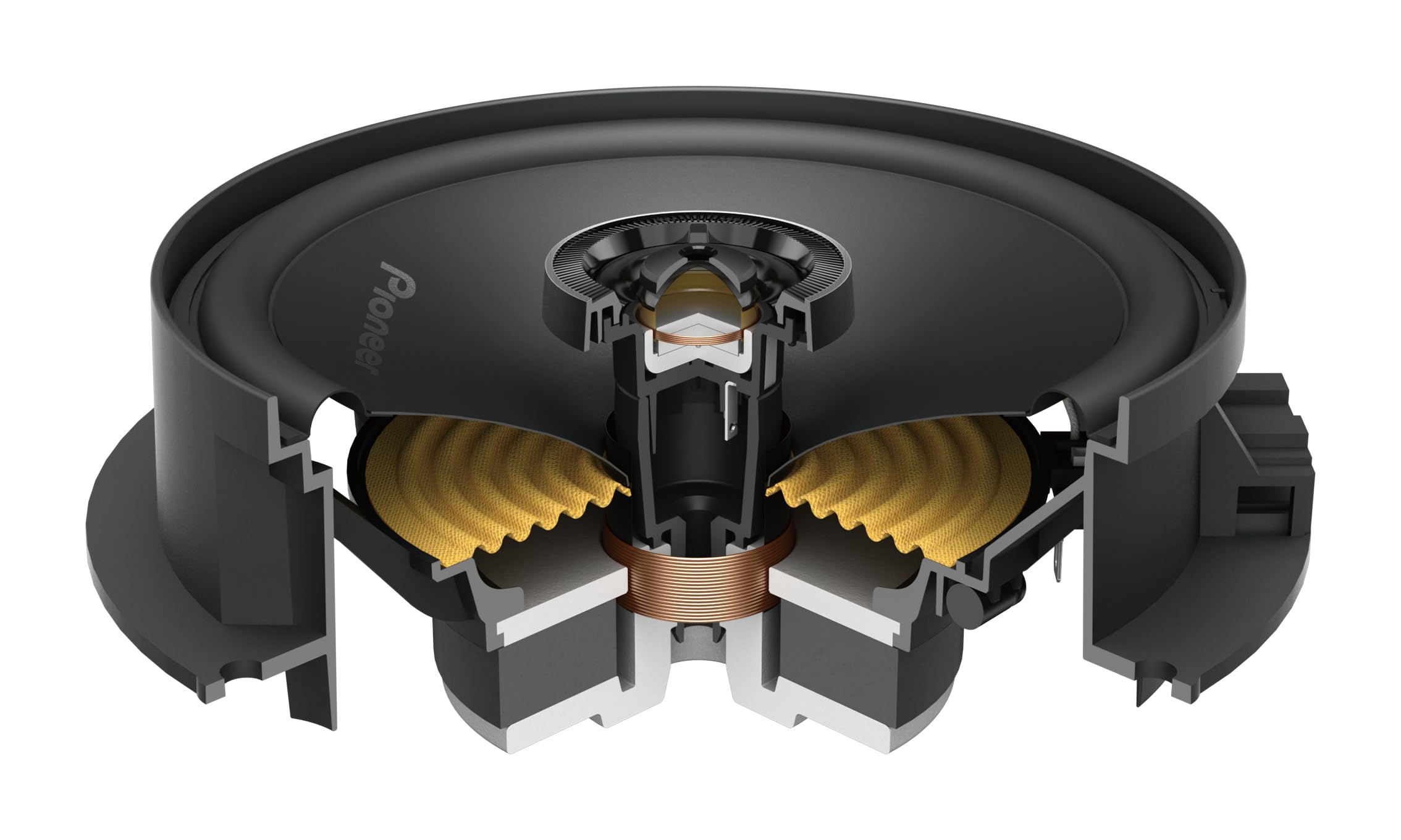 Pioneer TS-Q160F-VW 16,5 cm (6,5") Altavoz coaxial de 2 vías para VW, Audi, Seat & Skoda (350 W máx., 50 W RMS), Plug & Play