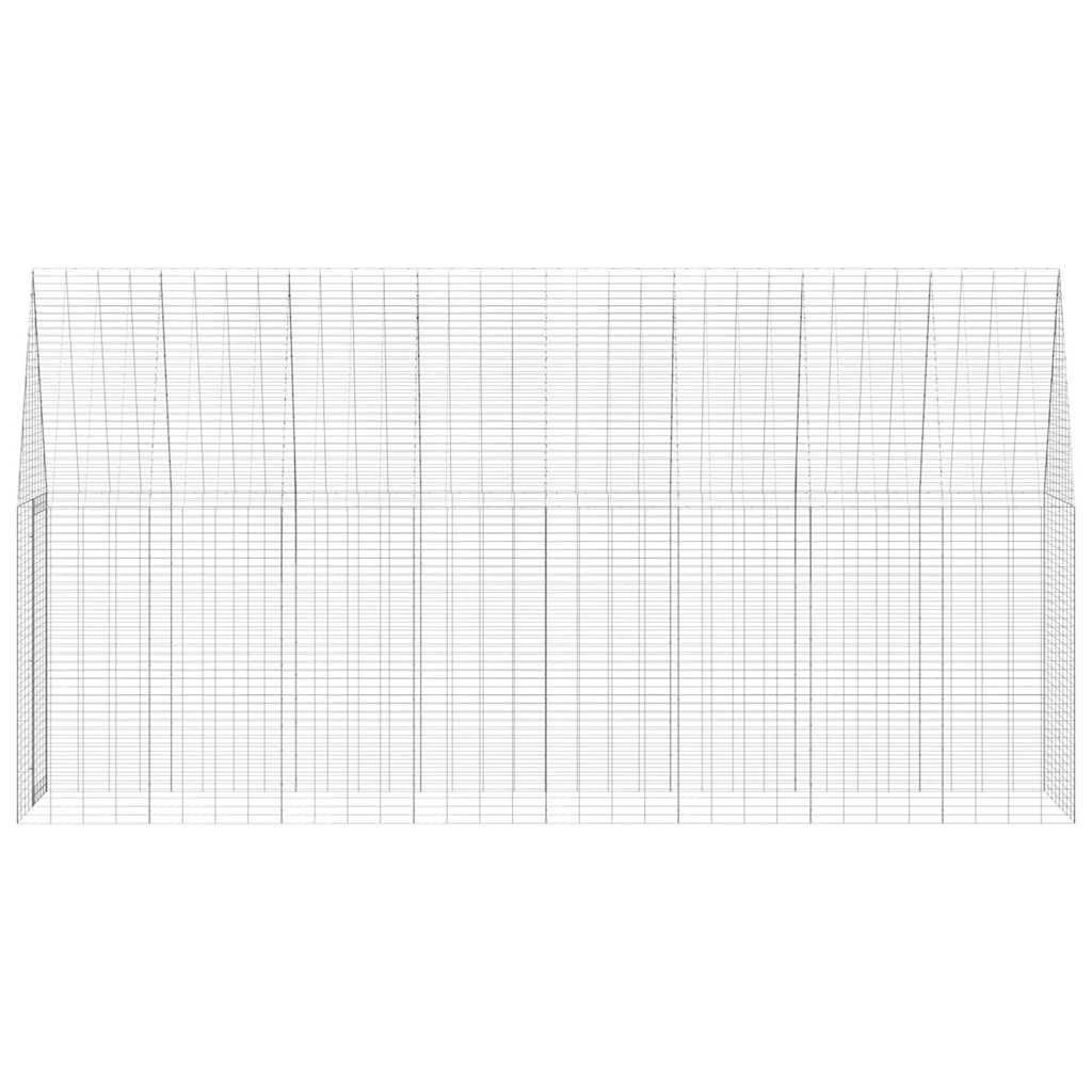 Jaula para conejos de acero galvanizado, 400 x 100 x 210 cm, jaula grande para animales pequeños con techo y suelo, resistente a la intemperie, para conejos, cobayas, hámsteres, roedores