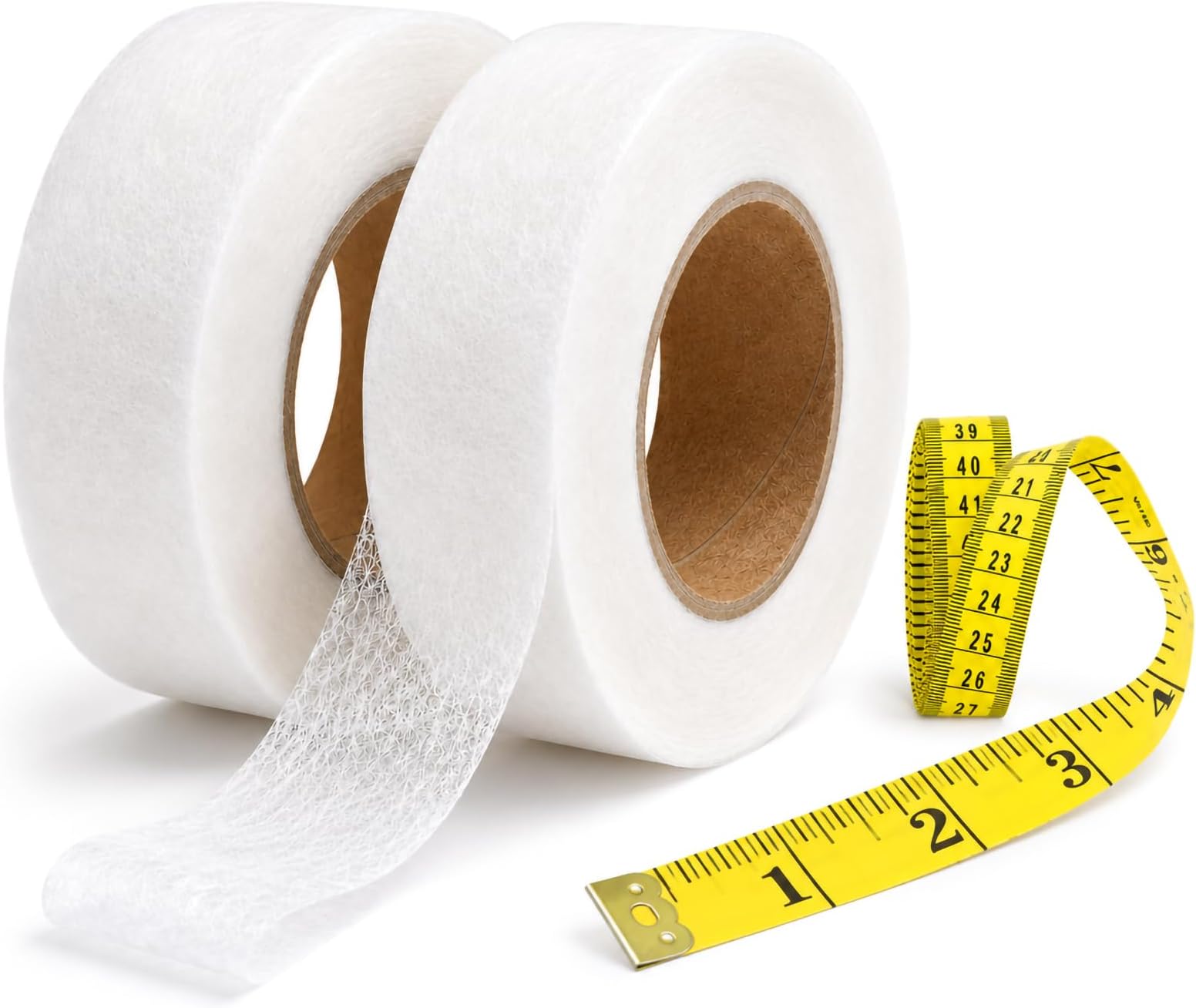 2 Pack 55 Yard 25mm Wonder Web Hemming Tape Hem Tape Adhesive Fabric Fusing Iron-on Tape with Measure Tape color may vary