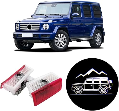 2 luces para puerta de automóvil, logotipo, sombra fantasma, luz de proyección de charco de bienvenida compatible con accesorios de clase G G500