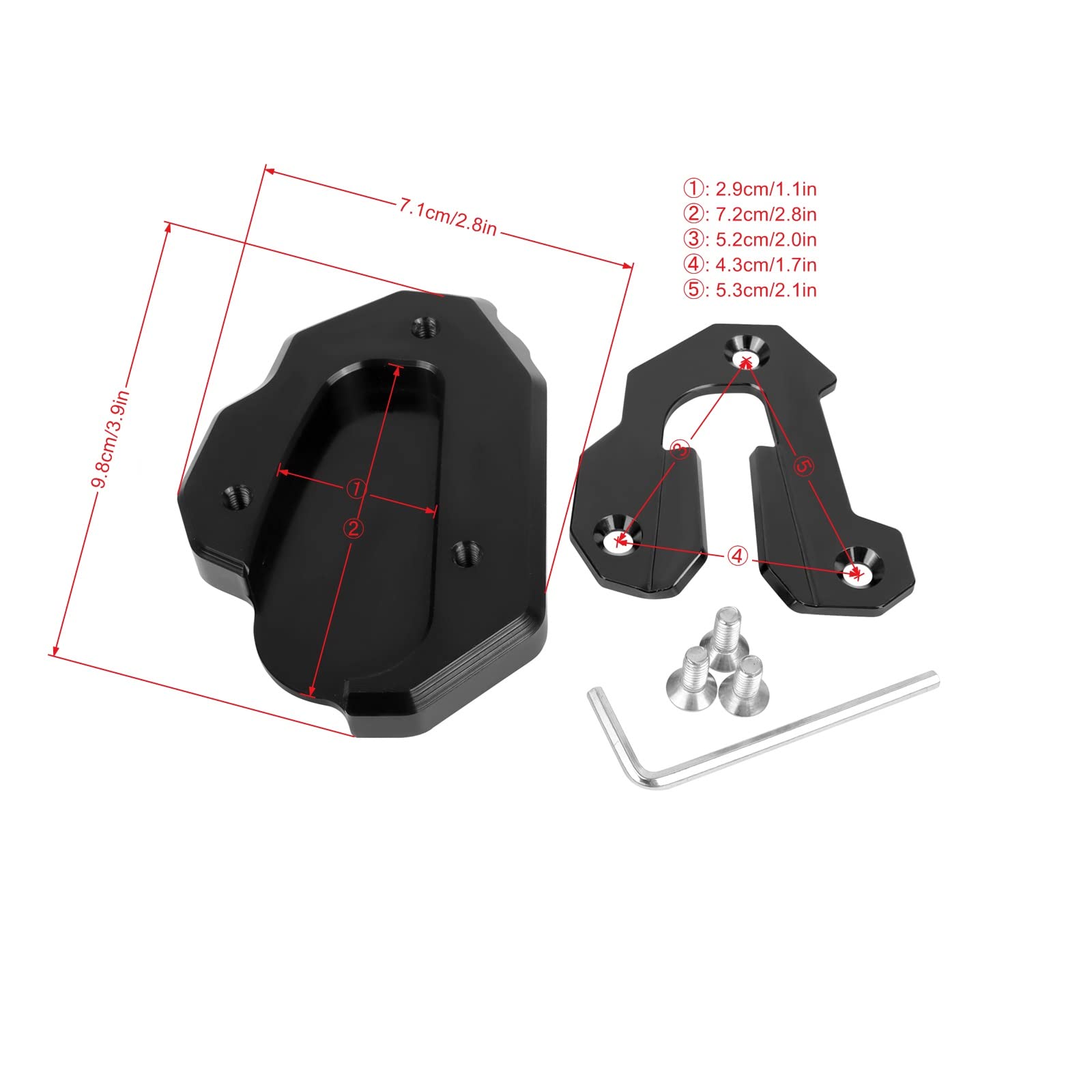 Amazon.com: Worldmotop Motorcycle Kickstand Pad Foot Support