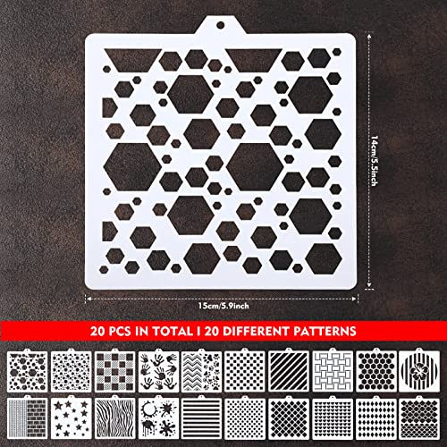 Ootsr 20 Pcs Geometric Cookie Stencils, 14X15Cm Baking Stencils For Diy Biscuits And Cakes, Making Royal Icing Cookies, Airbrush Cookies, Sugar And Plaid Cookie Stencils #TOP3