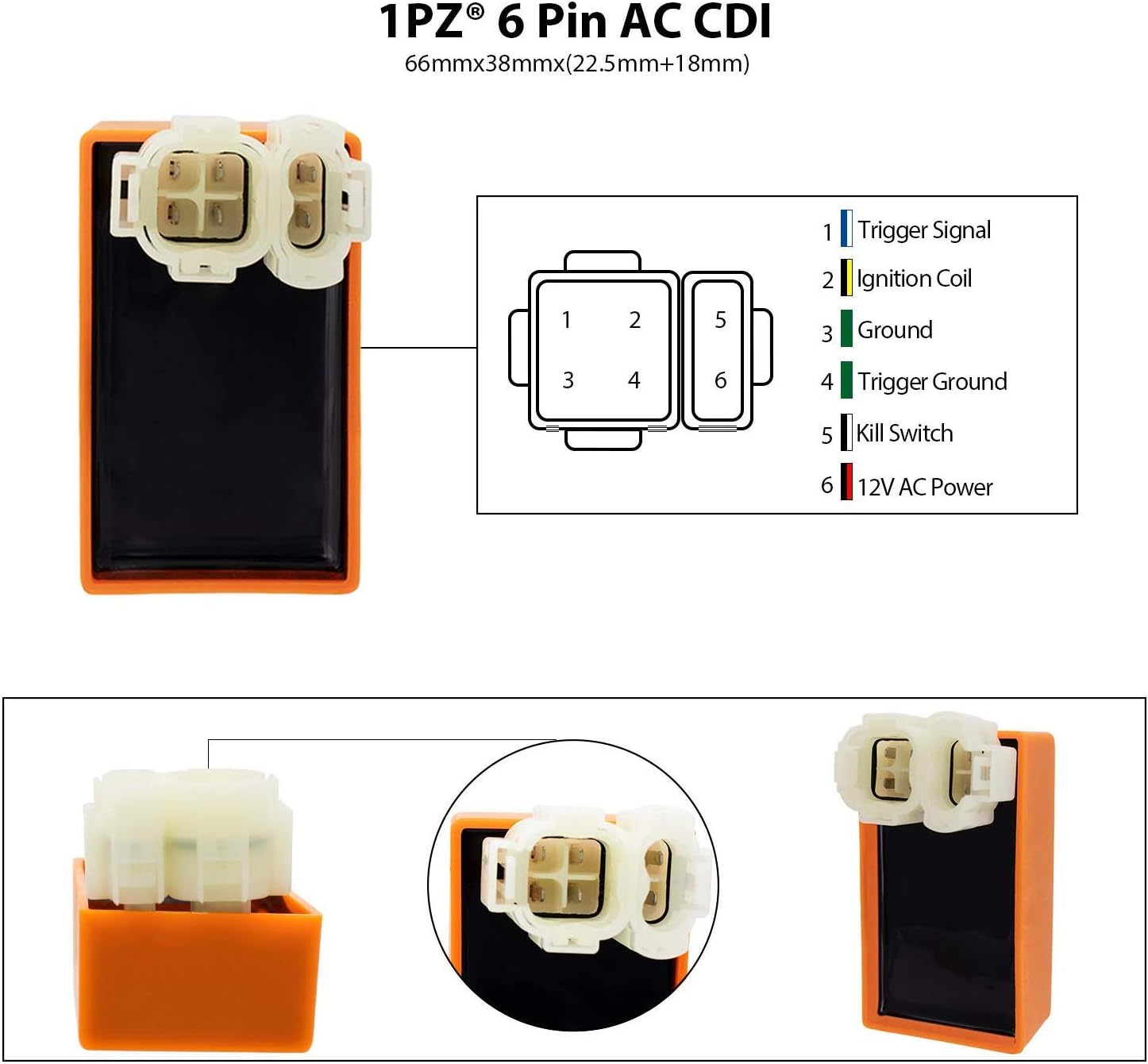 1PZ O6P-RS3 Racing Cdi Ignition Coil Spark Plug Replacement for Honda Xr Crf Crf50 Xr50 Xr70 Xr80 Xr100