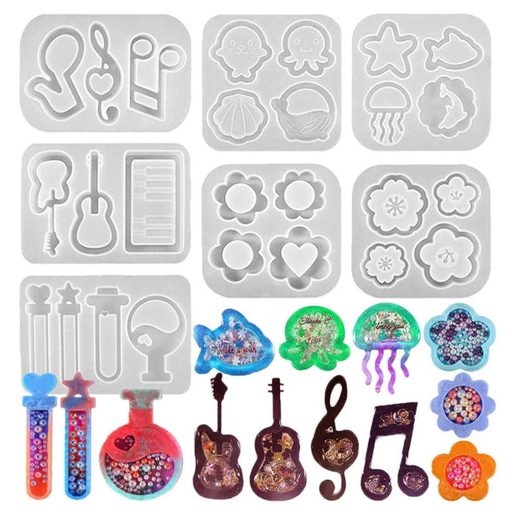 Voyyphixa Stampo In Silicone Per Resina A Forma Di Chitarra Con Supporto Espositivo - Fai Da Te Musicale - 2
