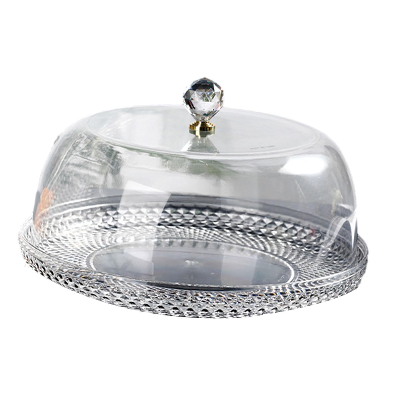 AMSLSIU Elegant Cake Stand With Dome Lid Clear Displaying Cakes And Desserts At Weddings Celebrations Or Gatherings Foot Cake Plate With Dome Tray Display