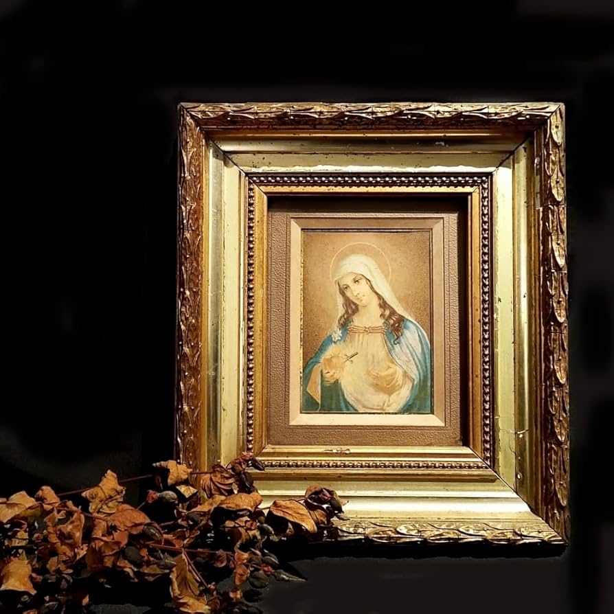 ☆フランス アンティーク 装飾つき キリストマリア 扉 小