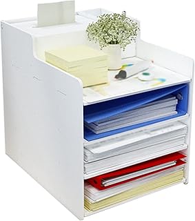 Stojak Do Przechowywania Plików Na Biurko, Trójwarstwowy Stojak Na Dokumenty Biurowe Z Uchwytem Na Długopis I Pudełkiem Na Chusteczki, Pudełko Do Przechowywania Ramk