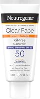 Neutrogena Clear Face Sunscreen SPF 50 for Acne-Prone Oily Skin - Oil-Free Matte Lotion, Oxybenzone-Free, Water-Resistant 80 Min, 3oz