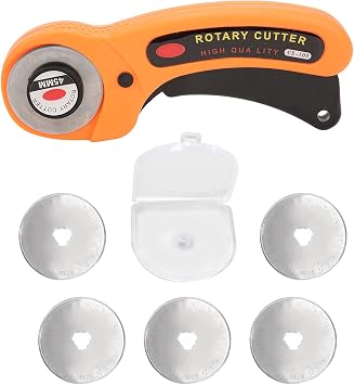 Fabric Cutter, Manual Cloth Cutting Round Hob with Replacement Blades, Cutter for Fabric, Cutter Kit, Cutter Fabric Cutting Tool Cloth cutting knife + 10 blades