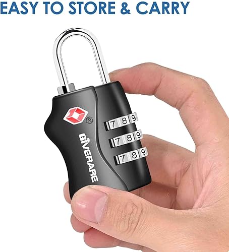 Miniatura 3 de Paquete de 2 cerraduras de equipaje de viaje aprobadas por la TSA, cerradura de combinación sin llave, candados de 3 dígitos, candado compatible con
