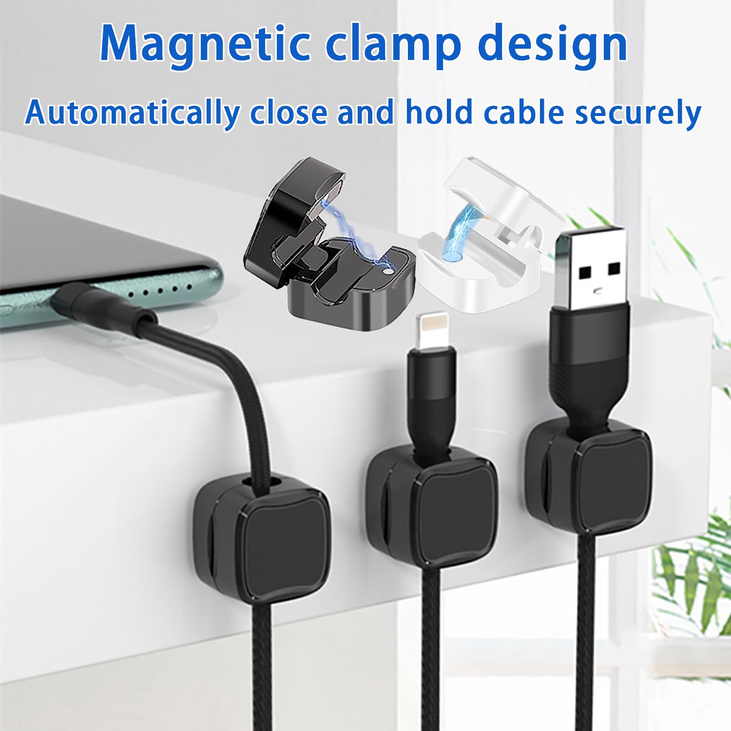 Clip magnetiche per cavi (confezione da 12), organizer per Clip magnetiche per cavi (confezione da 12), organizer per