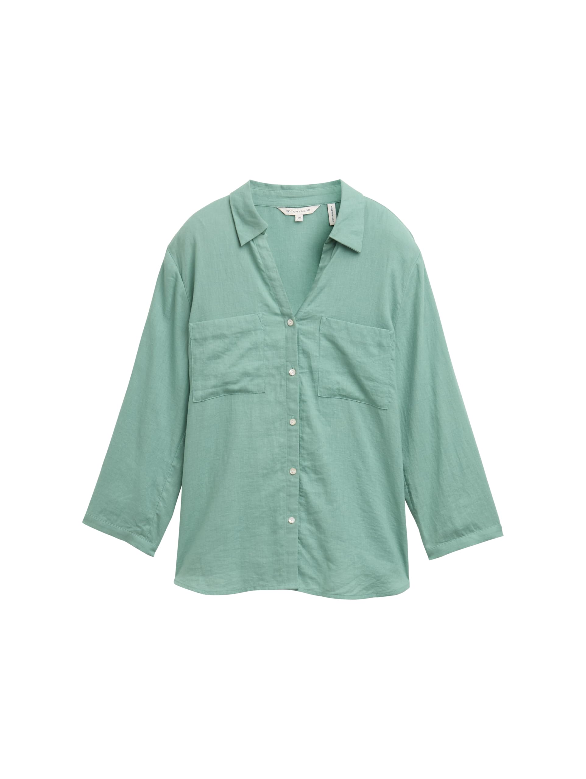Tom Tailor Damen Bluse mit Brusttaschen aus Baumwolle
