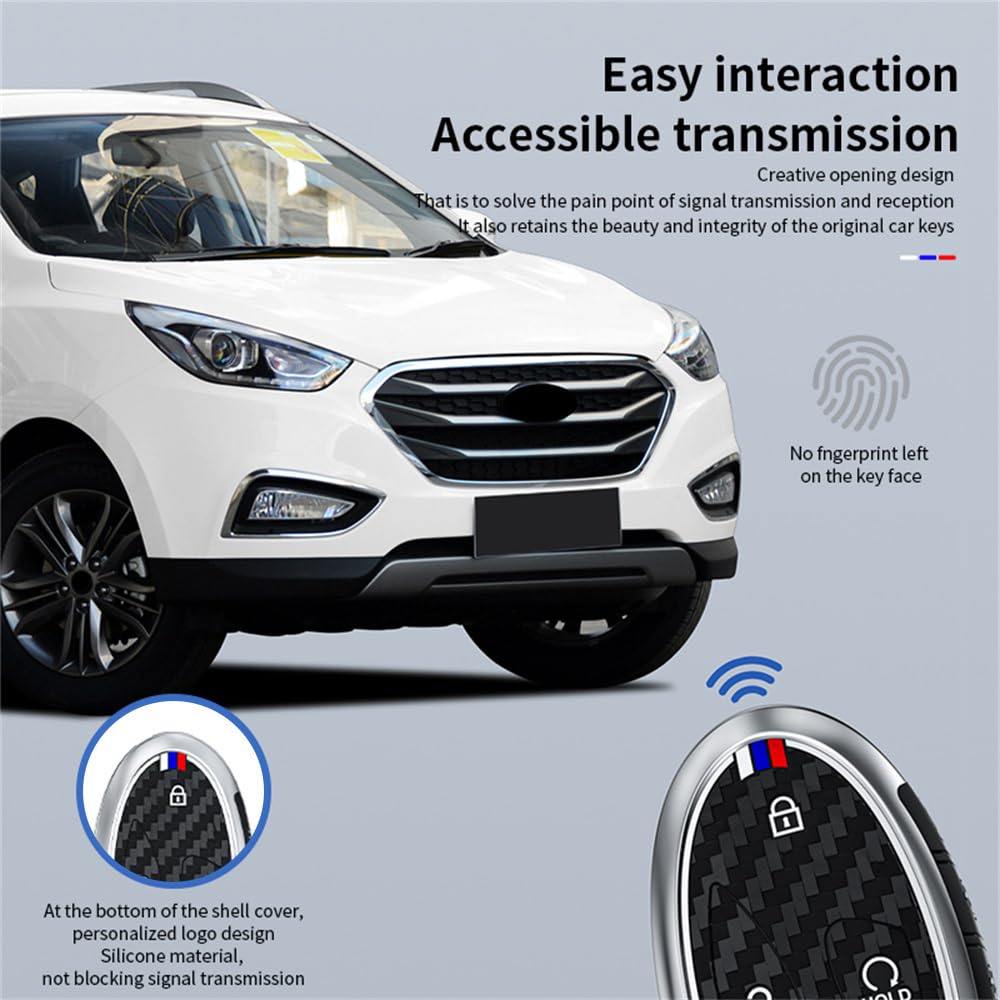 ontto Etui na klucze z breloczkiem do kluczy pasuje do Hyundai Tucson NX4 Kona SX2 Ioniq 6 Grandeur Azera Elantra Sonata 2022-2025, etui na kluczyki samochodowe, metalowe, ochronne, etui na klucze, 7