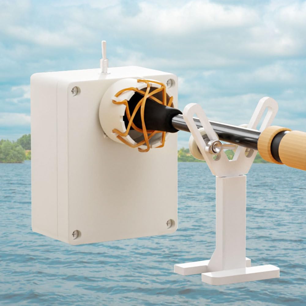 BDKMMS Fishing Rod Wrapper Kit, Epoxy Coating Machine with Reversible Rotation, Portable Fishing Rod Building Machine for Poles