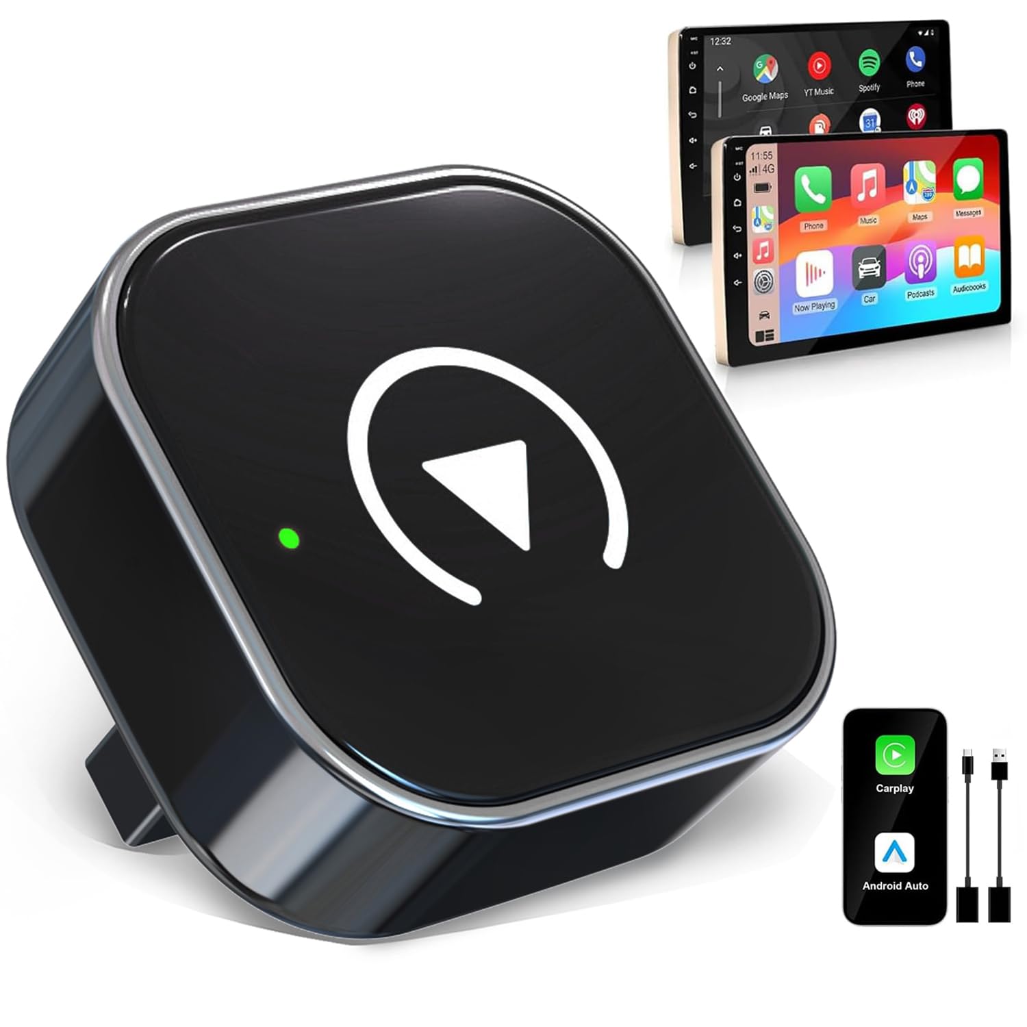Wireless CarPlay Adapter,Schnelles Upgrade auf Kabellos für Apple CarPlay & Android Auto, Plug & Play, Bluetooth 5.0, Mini & stabile 5GHz WLAN, kompatibel iOS 10+/Android 11+ & Autos ab 2016
