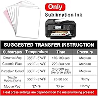 Vista 5 de Papel de sublimación de 11 x 17 pulgadas, 100 hojas de 4.41 oz/m², para impresora de inyección de tinta con tinta de sublimación Epson, Sawgrass