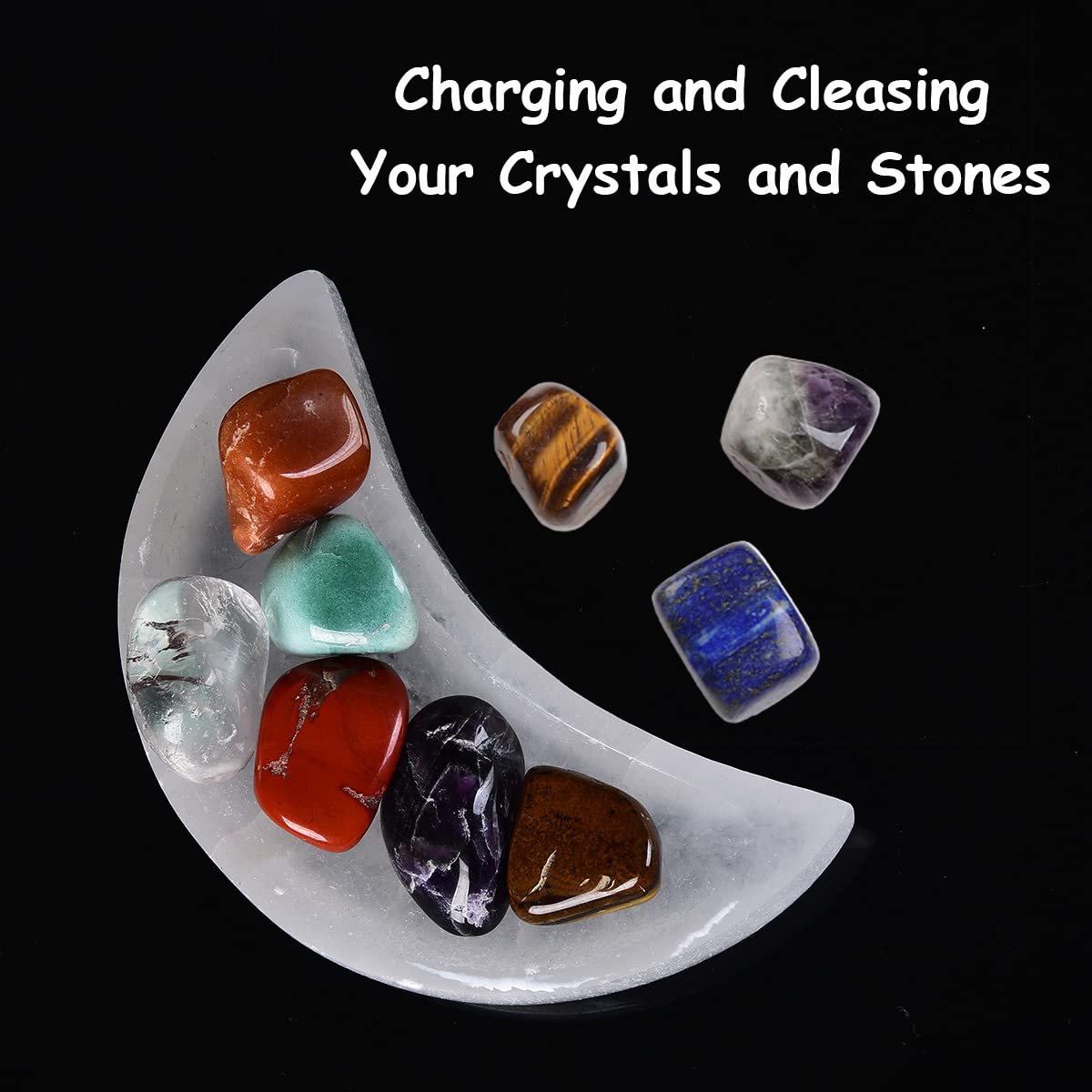 JIC Gem Selenite Charging Bowl - 3 Inch, Hand-Carved Crystal Holder For Healing Stones & Jewelry - View #7