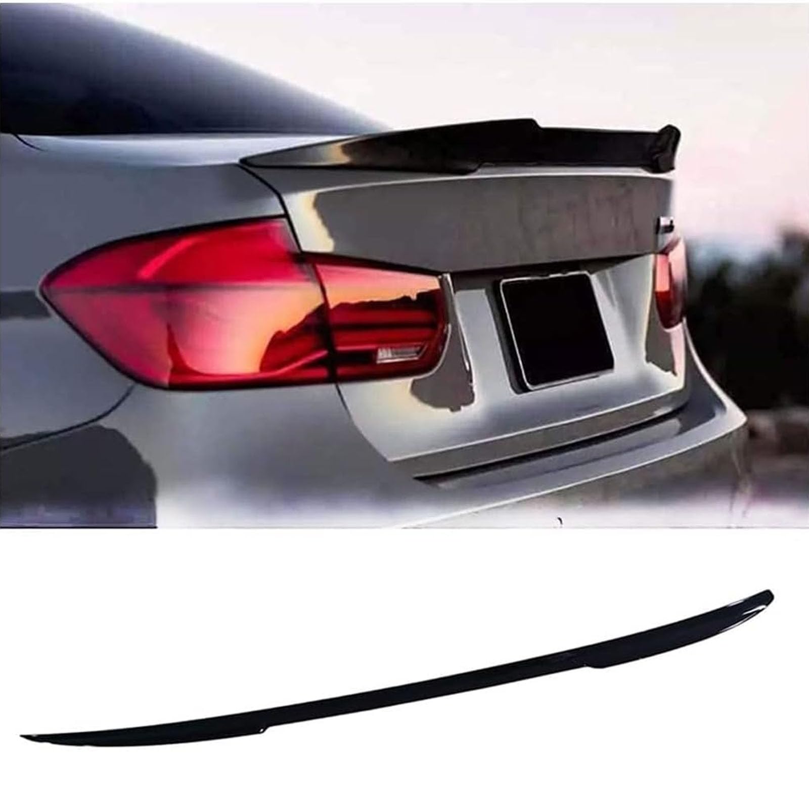 Coche Aleron Trasero para Renault Arkana 2021 2022 2023 2024 2025, Anti-Rasguños Coche Trasera Maletero Spoiler Tail Coche Estilo Accesorios,A/Black