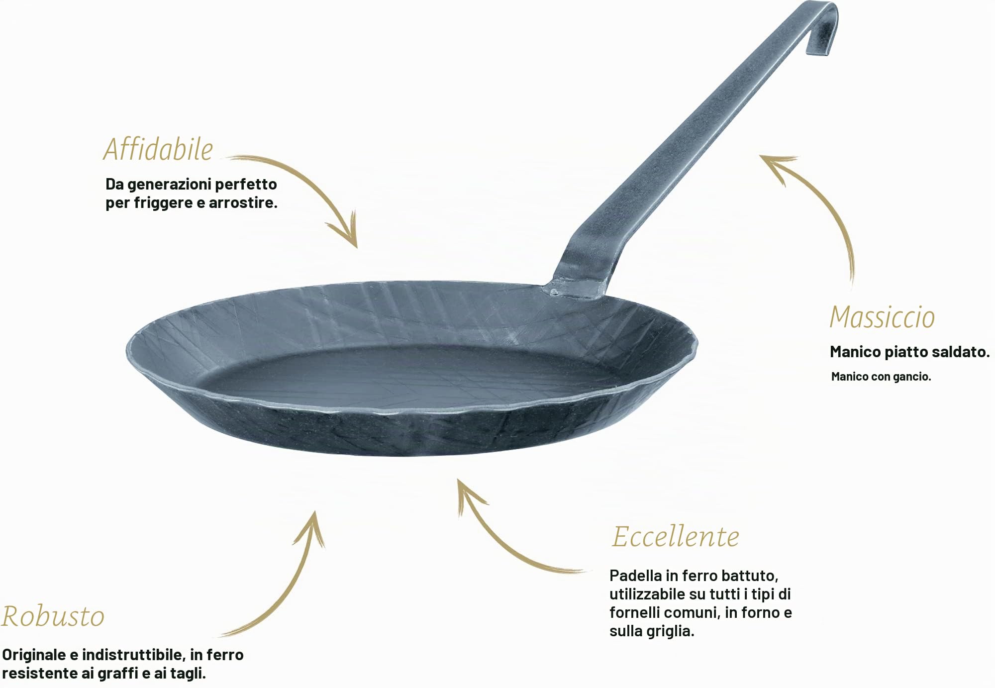 RÖSLE Wrought Iron Frying Pan - frying pans-nero,28cm