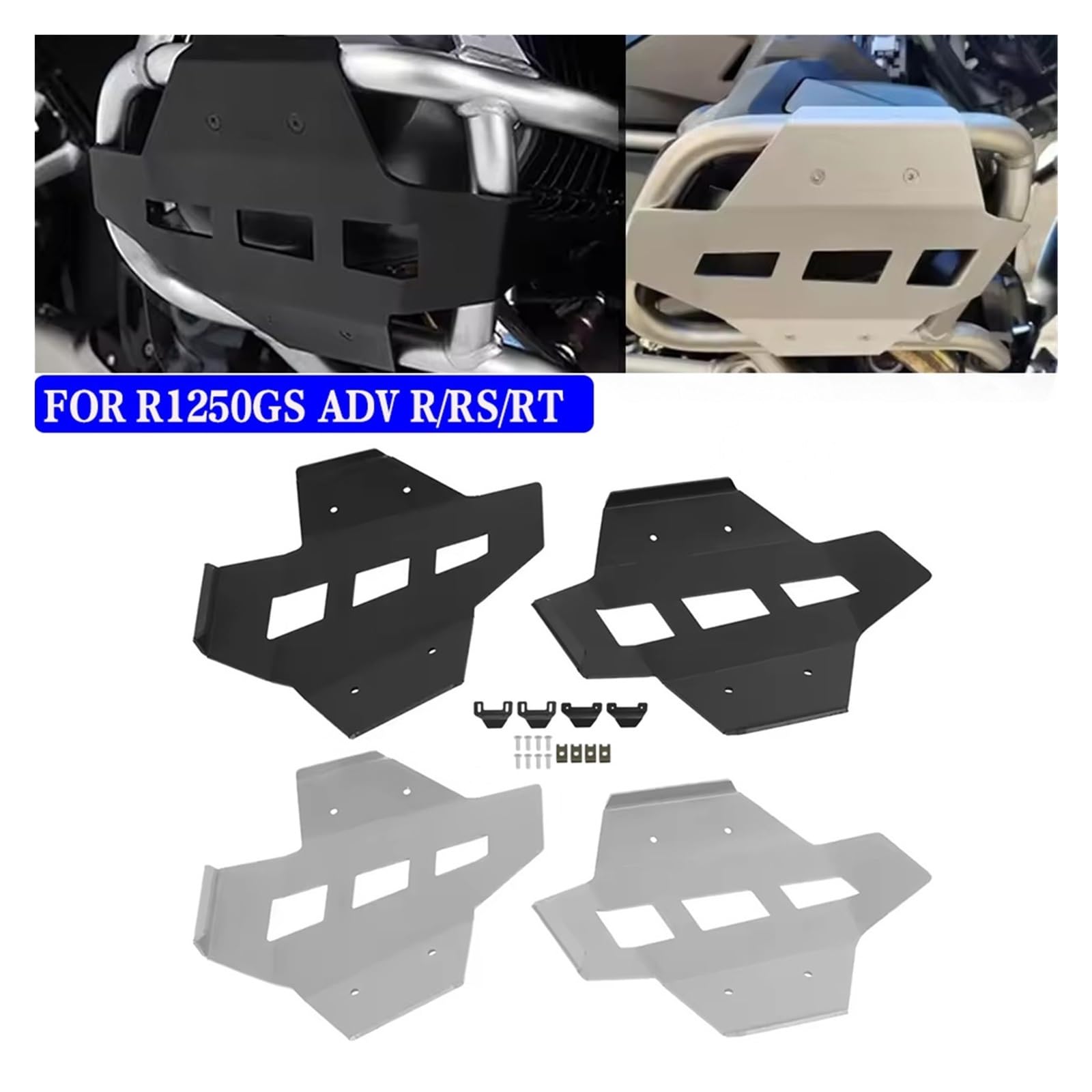 Osłona Głowicy Cylindra Silnika, Pokrywy Zaworów, Zderzaki Ochronne Pasujące Do BMW R 1250 GS 1250GS ADV R1250 GS Adventure Motocykl Przednia Osłona Chłodnicy(Silver)