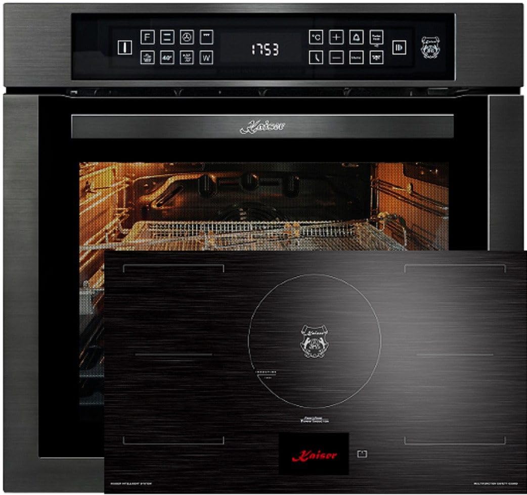 KAISER Zestaw piekarnika do piekarnika Autark piekarnik do zabudowy, 86 l, 15 fkt. Grill Air fryer Full Touch z płytą indukcyjną 90 cm wyświetlacz TFT EH 6306 N RS+KCT 9140 FI