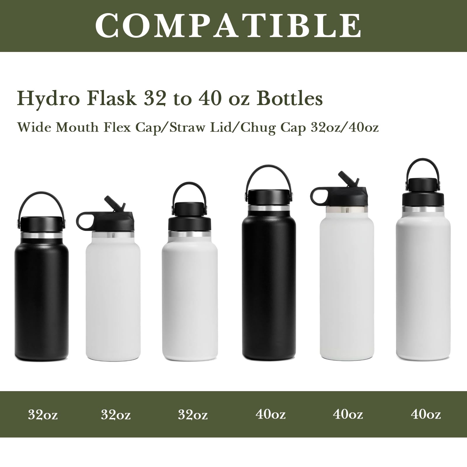 Linkidea - Confezione da 2 Protezioni per Borraccia compatibili con Hydro Flask a Bocca Larga da 12oz/14oz/16oz/18oz/20oz, in Silicone per Il Fondo