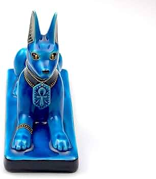 Amazon.co.jp: 美濃焼 青釉オーナメント アヌビス 幸兵衛窯 手造り