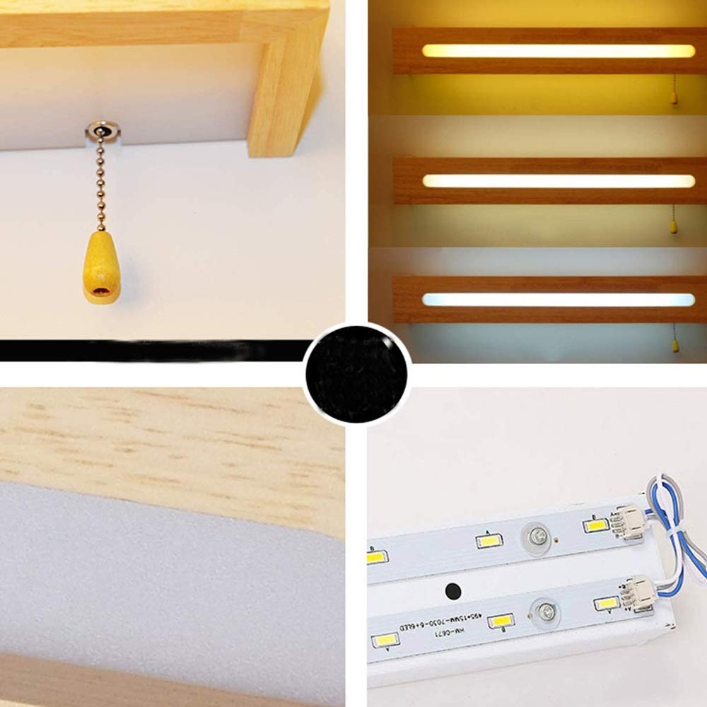 Kinkiety LED z włącznikiem pociąganym, lampa łazienkowa, lustro, 6W/8W, drewno, ciepłe, kreatywne, sypialniane, stolik nocny do salonu, biura, interesujące (ciepłe światło, 45 cm, 6 W)