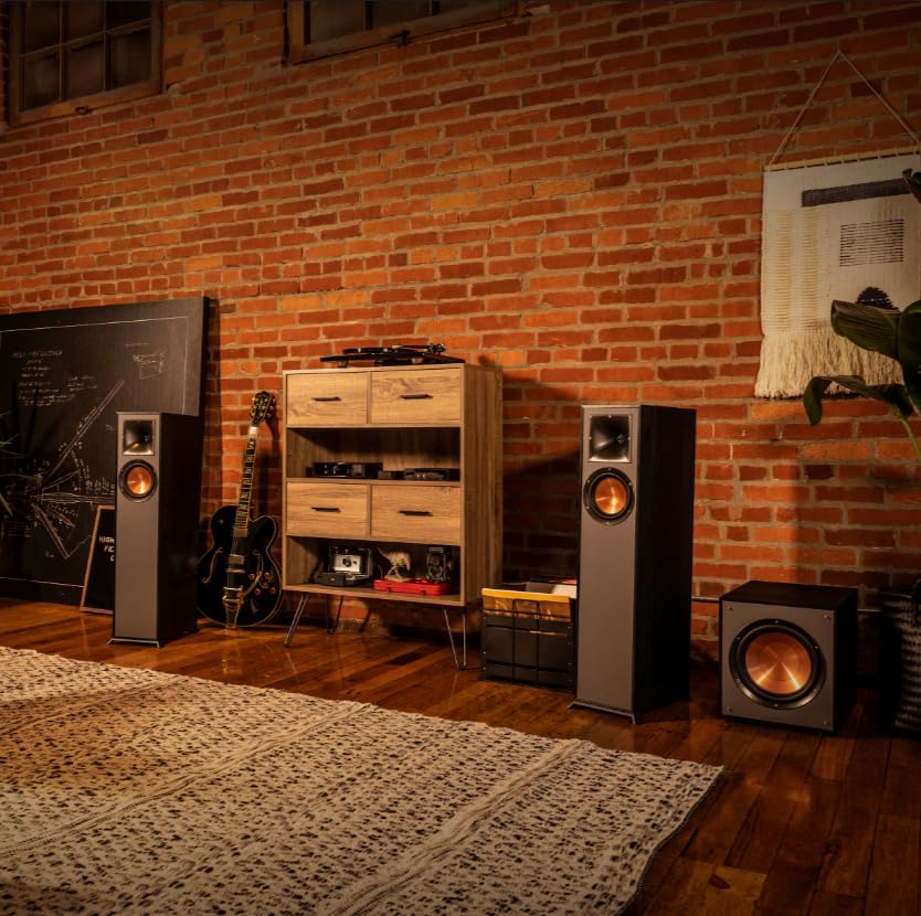 Image of Klipsch Reference 5.1 Home Theater Speaker Bundle with R-610F Floorstanding Speakers, R-52C Center, R-12SW Subwoofer, R-41M Bookshelf Speakers and Denon AVR-S670H 8K Receiver