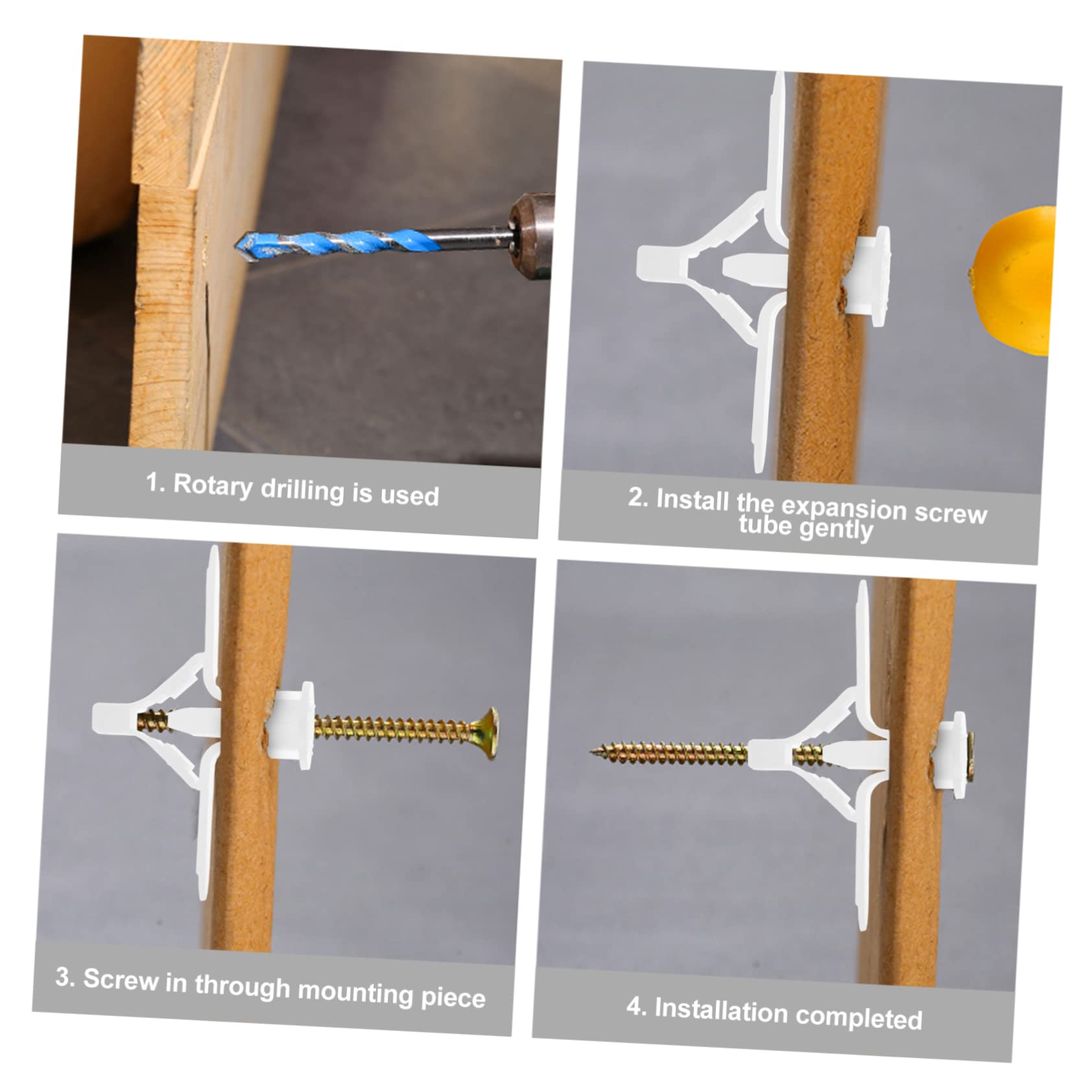 MUCKLILY Drywall Repair 200 Pcs Expansion Plugs Aircraft Anchor Wall Patch for Holes Easy to Use