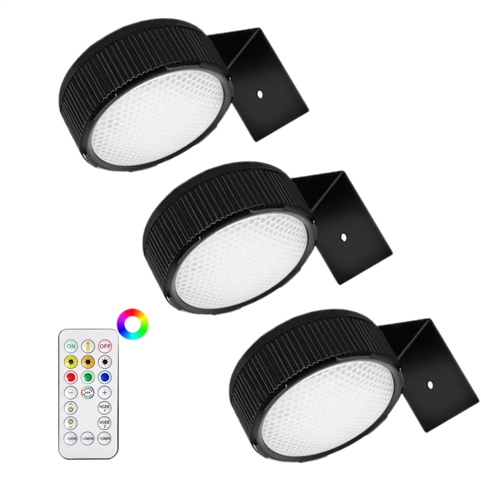 3X Dimmable Indoor Picture Wall Painting Lamp | 3pcs Battery Operated Painting Lamp,Dimmable Timer Modes for Art Display and Decorative Puck Lights in Black