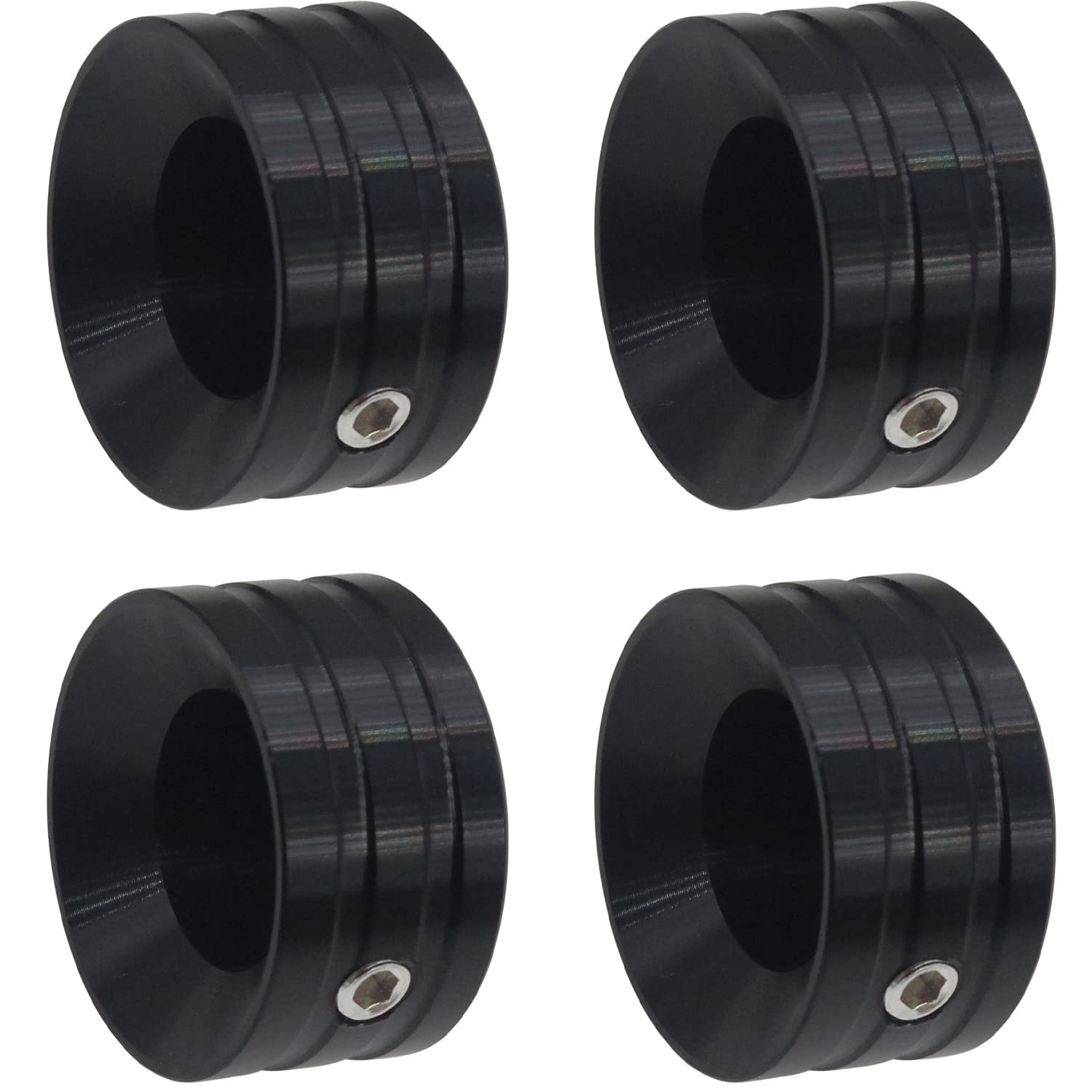 Amavoler 4Pcs Motorcycle Spark Plugs Head Bolt Cover Fit for Harley Sportster Twin Cam Big Twin Dyna CVO (Black-1)