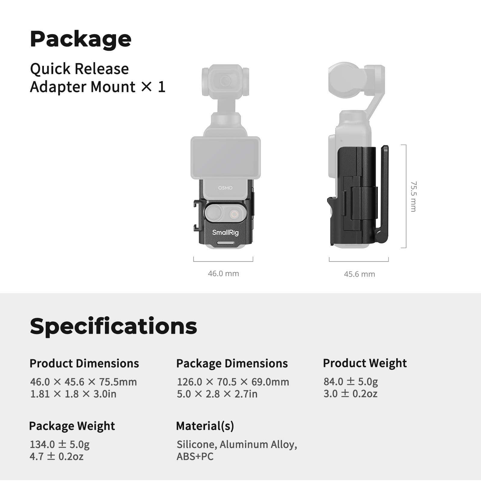 SMALLRIG Magnetyczny statyw do DJI Osmo Pocket 3, regulowany uchwyt 180° z zimną stopką, otwór gwintowany 1/4"-20, wielofunkcyjna rama rozszerzeń Pocket 3 z magnesem i przyssawką, akcesoria - 5631