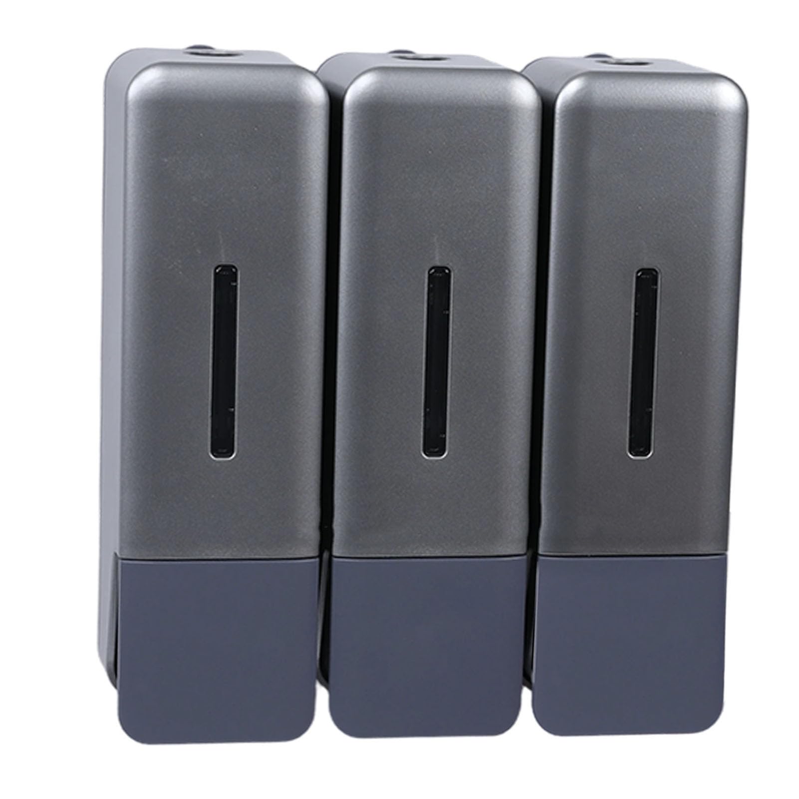 Dispenser di sapone liquido, 3 scomparti, a prova di perdite, montaggio manuale a parete, per bagno, , in ABS moderno, 250 ml (argento)
