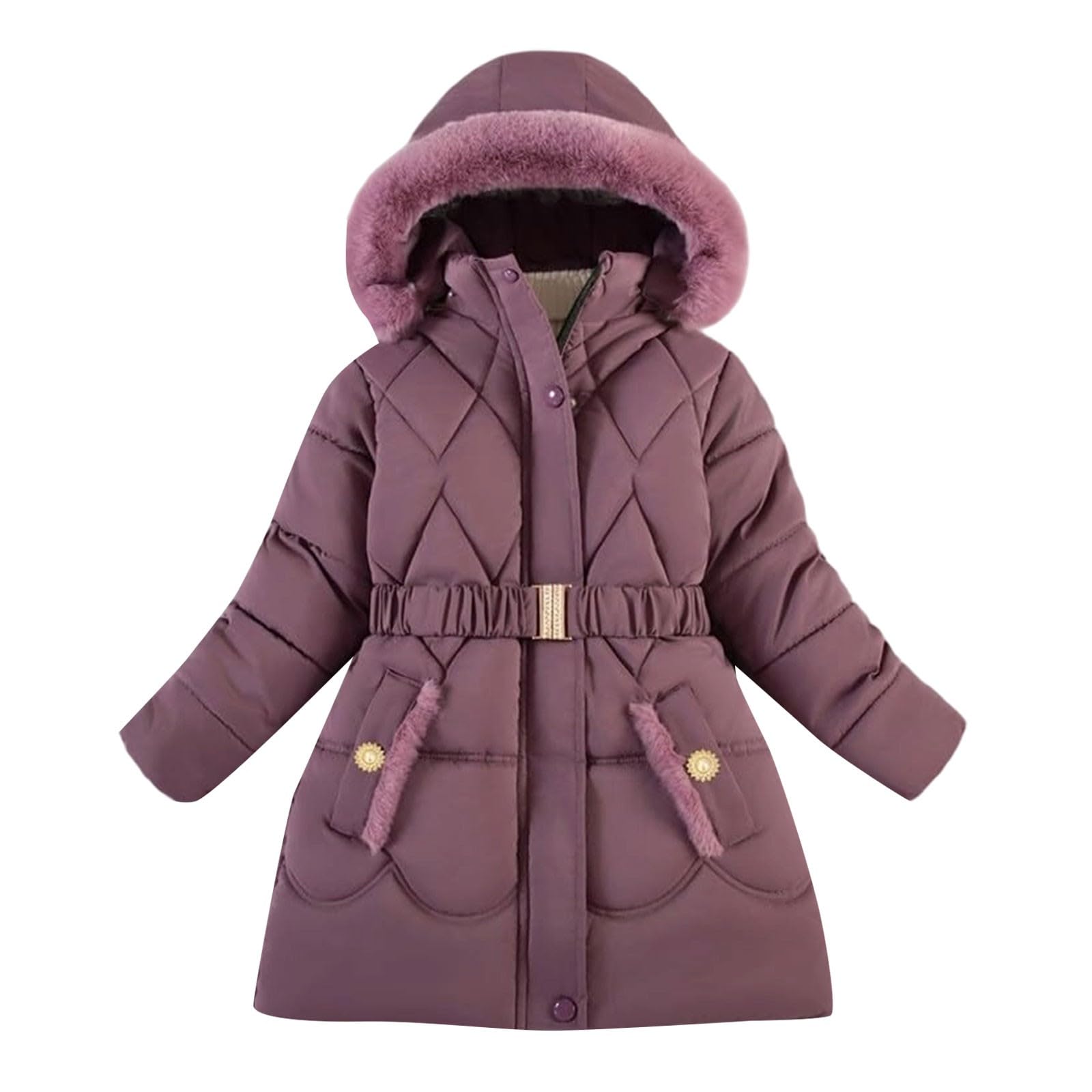 Parka con capucha y cremallera para niños y niñas, con forro polar, para invierno, cálida, lisa, resistente al viento, térmica, con bolsillos, bonitos abrigos acolchados