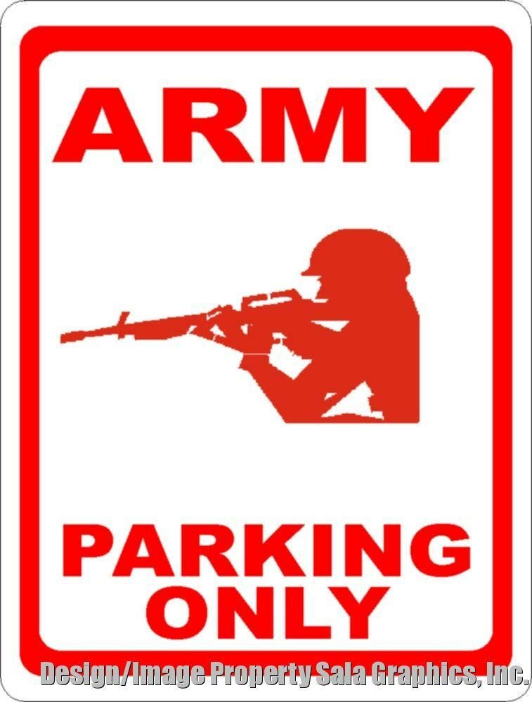 Army Parking Only Sign. Gift Decor for Military Personnel. Soldier Boot Camp Metal Sign Look Vintage Style Metal Sign 8x12 Inches