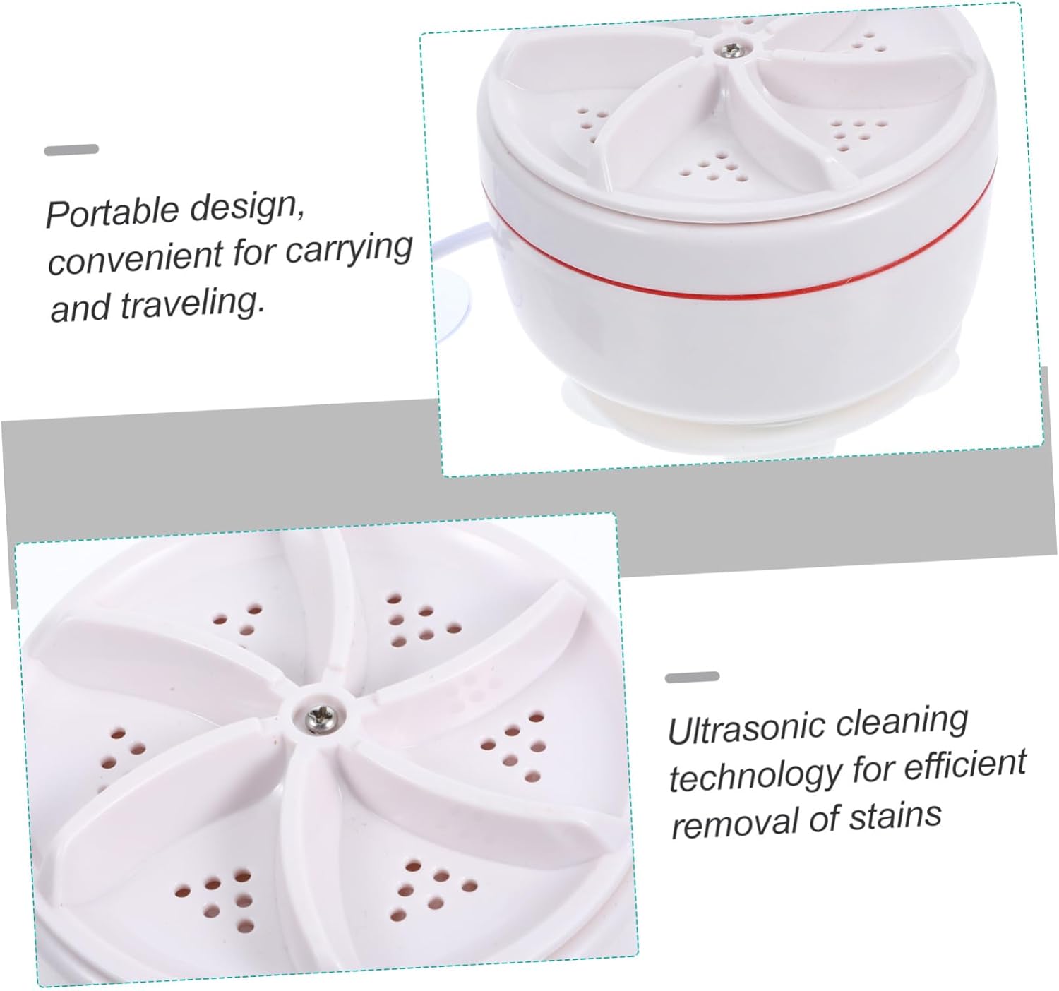 VOSAREA Portable Mini Ultrasonic Washing Machine for Travel and Business Trips Tiny Washer with Automatic Cleaning Function Lightweight Durable Laundry Tool for Delicate Underwear and