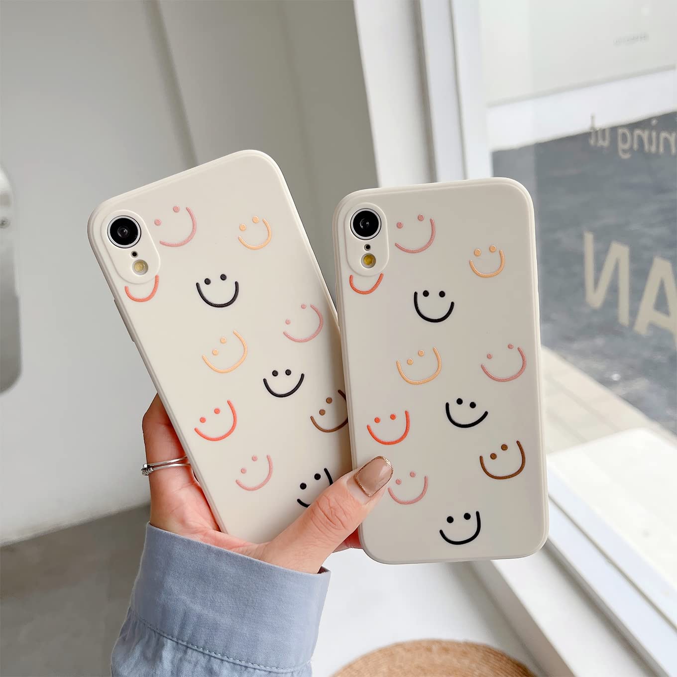 Custodia Per IPhone XR Con Motivo Smiley - Morbida TPU Antiurto, Sottile E Carina Per Ragazze, Ricarica Wireless